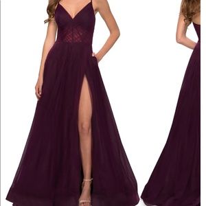 La Femme dark berry formal dress